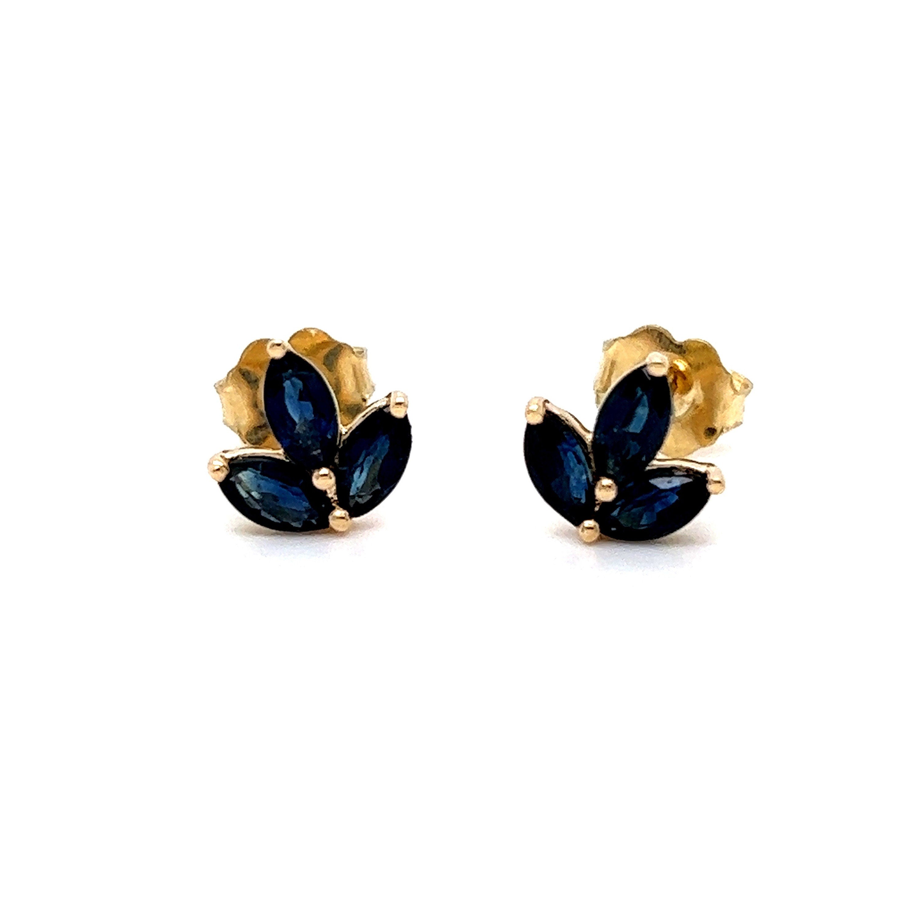 Sapphire Stud Earrings in 14K Yellow Gold - 1.00ct.